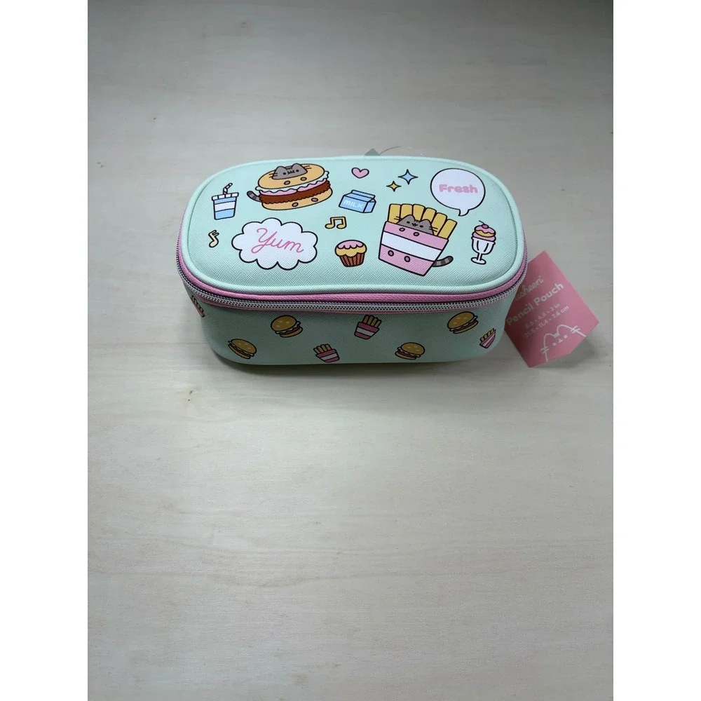 Pusheen Pencil Pouch Mint Green Fast Food Burger Fries Organizer Case NWT